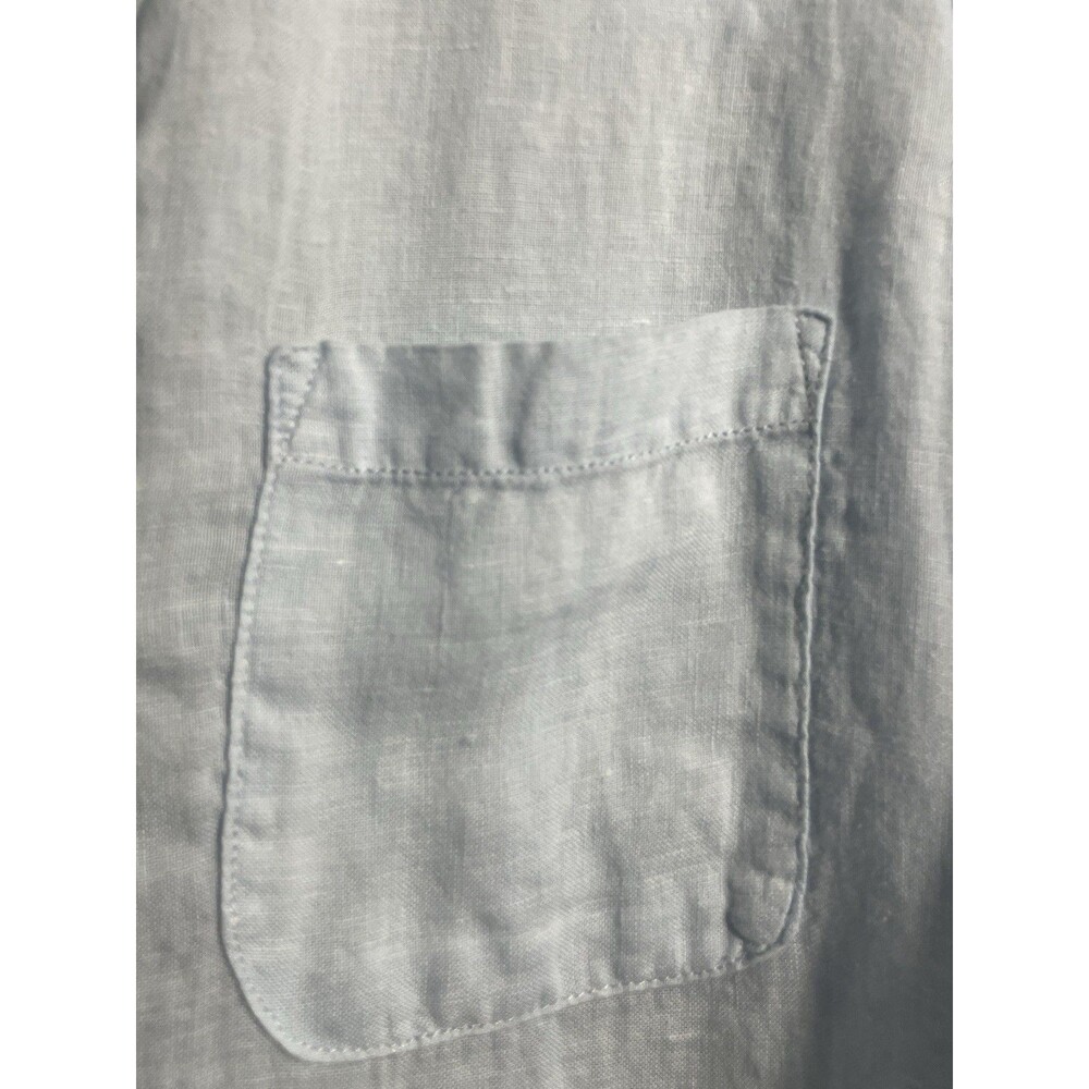 Sigrid Olsen Blue Linen Button Front Shirt Women's Large 3/4 Sleeve Lightweight - Picture 7 of 9